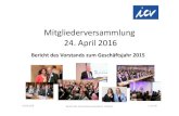 Mitgliederversammlung 24. April 2016 · Oktober 2015: 2. Big Data Konferenz, Stuttgart. ICV Veranstaltungen 24.04.2016 Bericht des Vorstandsvorsitzenden S. Gänßlen Der ICV als Kooperationspartner
