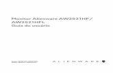 Alienware AW2521HF Monitor Guia do usuário...r o t i n o m o e r b o8|S Características do produto O monitor Alienware 25 Gaming está disponível em duas variações de cor: Lado