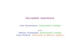 Sociable numbers - Mathematics at Dartmouthcarlp/sociabletalk3.pdf · What do you think is the density of the sociable numbers? Up to 100 the only sociable numbers are the perfect