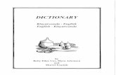 DICTIONARY€¦ · DICTIONARY KINYARWANDA - ENGLISH ENGLISH - KINYARWANDA Prepared by Myra Adamson, Betty Ellen Cox, and Muriel H. Teusink The purpose of this book is to assist the