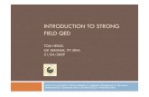 INTRODUCTION TO STRONG FIELD QED - uni-jena.de · “QED” = quantum electrodynamics Quantum gauge field theory describes interactions of “light” and “matter” “light”: