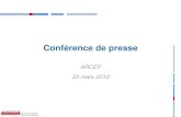 ARCEP 23 mars 2012 · 2012-03-23 · Conférence de presse ARCEP 23 mars 2012 . 2 Sommaire Introduction 1. Les opérateurs Evolution des revenus, en valeur et en volume, et des prix