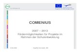 COMENIUS - Bayern€¦ · Comenius-Schulpartnerschaften Beispiele für Aktivitäten innerhalb einer Comenius-Schulpartnerschaft u Projektarbeit, themenbezogene Recherche, Feldarbeit