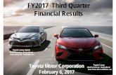FY2017 Third Quarter Financial Results...レビンハイブリッド FY2017 Third Quarter Financial Results Toyota Motor Corporation February 6, 2017 Toyota Camry Hybrid (North American