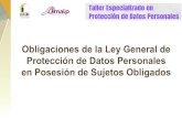 Obligaciones de la Ley General de Protección de …imaip.org.mx/box/Presentacion3.pdfElementos a considerar 1. Conocer la legislación de datos personales. 2. Identificar las actividades