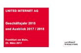 UNITED INTERNET AG · 2018-06-14 · Starkes Wachstum bei Umsatz und Ergebnis 254,6 Mio. € nicht -cashwirksame Wertminderung auf Rocket Internet Aktien Erwerb von 25,11 % der Tele