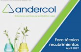 Foro técnico recubrimientos - ANDERCOL · El mercado pasa de 34 USD MMM a 46 USD MMM en 5 años para un %CAGR del 6.23% El crecimiento se concentra en Asia Pacífico (APAC) y mercados