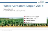 Winterversammlungen 2018 - Frankenrüben€¦ · Südzucker Gruppe ... Konzern 6,5 Mrd. € 6,9-7,1 Mrd. € 426 Mio. € 425-500 Mio. € > Vj. ...