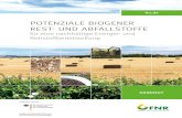 Potenziale biogener Rest- und Abfallstoffe€¦ · EINLEITUNG In diesem Papier wird angenommen, dass biogene Rest- und Abfallstoffe überwiegend direkt energetisch genutzt werden.