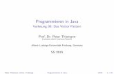Programmieren in Java - uni-freiburg.de · Executive Summary | Visitor Pattern IDesign-Pattern, dass bei rekursiven Klassen Verwendung ndet I Es erlaubt einfaches und modulares Hinzufugen