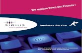 SIRIUS Business Service Deckblatt Vorderseite · Business Services von SIRIUS optimieren und automatisieren Ihre Dokumentenprozesse mit Kunden und Lieferanten. Wesentliches Merkmal