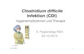 Clostridium difficile Infektion (CDI)€¦ · mit nos. CDI und 314 C.diff. positiven Proben von asympt. Patienten 7-11/2009 in Pittsburgh 30% CDI assoziiert zu bekannten CDI Patienten