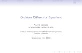 Ordinary Differential Equations - Stanford University · Ordinary Diﬀerential Equations Arvind Saibaba arvindks@stanford.edu Institute for Computational and Mathematical Engineering