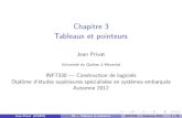 Chapitre 3 Tableaux et pointeurs - UQAMprivat/INF7330/03-tableaux.pdf · 2017-03-20 · Chapitre 3 Tableaux et pointeurs Author: Jean Privat Created Date: 10/24/2012 4:07:03 PM ...