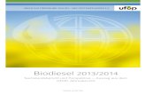 Biodiesel 2013/2014Biogas 11.800 0,8 10.684 Andere 27.530 1,87 26.258 Summe 132.860 9,0 128.048 Biokraftstoff-bereitstellung Biodiesel 23.258 am Kraftstoffverbrauch 3,7 26.275 Pflanzenöl