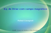 Eq. de Dirac com campo magnético - WordPress …...Eq. de Dirac em campo magnético Na verdade usamos a eq. de Dirac para uma partícula livre com spin ½ e carga elétrica 'q' na