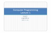 Computer Programming Lecture 1 - Seoul National Universitymrl.snu.ac.kr/~yunjin/winter2007/notes/Lecture1.pdfModify: 2007-12-18 21:12:54.092035374 +0900 Change 2007Change: 2007-12-18