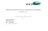 Abschlussbericht zum Feldversuch ENUM · 2008-10-31 · Abschlussbericht zum Feldversuch ENUM DENIC eG Frankfurt, den 23. September 2005 Version 1.0 DENIC Domain Verwaltungs- und