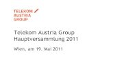 Telekom Austria Group Hauptversammlung 2011...Mobilfunk-Kundenbasis wächst um 6% auf mehr als 5 Mio Mio. Kunden und sichert Marktführerschaft Mobilfunk-Kunden Mobilfunk Marktanteile