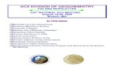 ACS DIVISION OF GEOCHEMISTRY · ACS DIVISION OF GEOCHEMISTRY Fall 2002 NEWSLETTER 224th NAATTIONAL ACSS MEETING August 18-22, 2002 Boston, MA In This Issue qMessage from the Chairperson