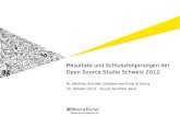 Resultate und Schlussfolgerungen der Open Source …...Co-founder of open data initiative opendata.ch Since 2011 member of the city parliament of Bern. Dr. Matthias Stürmer Manager