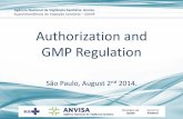 Authorization and GMP Regulation · GMP CERTIFICATE RENEWAL • GMP certificate is valid for 2 year. • Before expiration, the renewal has to request to ANVISA. • Based on a risk
