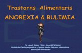 Trastorns Alimentaris ANOREXIA & BULIMIA...Anorexia i Bulímia nerviosa Trastorns Alimentaris Anorèxia nerviosa 1.6 Pronòstic 67% 23% 2% 8% Completament recuperats Mantenen símptomes