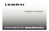 XDECT R055 - UnidenXDECT R055 two-line base with cordless handset and dual answering system If any items are missing or damaged, contact your place of purchase. Never use damaged products!