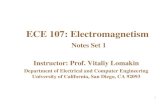 ECE 107: Electromagnetismcem01.ucsd.edu/courses/ece107/ece107_set1.pdf · Electromagnetism (1 or 4 interactions) Nuclear (strong) interaction. Weak interaction. Nuclear and particle