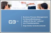 Business Process Management im Gesundheitswesen · Prozesse auf definierte Prozessziele (z.B. Service, Qualität, Durchlaufzeit). Beim Prozessmanagement erfolgt eine ganzheitliche