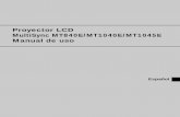 Proyector LCD MultiSync MT840E/MT1040E/MT1045E Manual de … · Instalación 1. Para mejores resultados, use su proyector en una habitación oscura. 2. Instale el proyector sobre