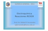 Electroquímica Reacciones REDOX - Facultad de Ciencias ... · Balanceo de Ecuaciones REDOX • Método del Ión‐Electrón: – Se uliza para balancear ecuaciones químicas Redox