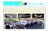 2 Zsámboki Krónikazsambok.hu/kronika/2011szeptember.pdf · 2013-10-28 · 9 helyett 2011-ben 14 pályázó kapott támo-gatást. Tisztelt Zsámbokiak ! Reméljük, hogy az elmúlt