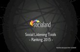 Social Listening Tools - Ranking 2015Social Listening Tools - Ranking 2015 - OBJETIVO Realizar un estudio sobre las diferentes herramientas de social listening que ofrecen servicio