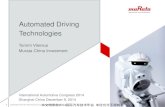 Automated Driving Technologies · 2017-10-21 · • Advanced materials technology and expertise • Broad product portfolio • Extensive global manufacturing and sales network Key