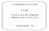 CURRICULUM FOR COLLEGE-PREP PRECALCULUS · Interpreting Functions Interpret functions that arise in applications in terms of the context F-IF.4, 5, 6 Interpreting Functions Analyze