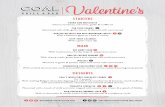 Valentine’s - Microsoft€¦ · Valentine’s Starters Parma ham Bruschetta Cherry tomatoes, red onion, garlic & truffle oil Pan fried prawns Marinated with chilli, garlic, lemon