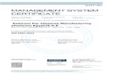MANAGEMENT SYSTEM CERTIFICATE - Pelliconi · MANAGEMENT SYSTEM CERTIFICATE Certificato no./Certificate No.: 58801-2009-AQ-ITA-SINCERT Data prima emissione/Initial date: 11 agosto