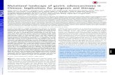Mutational landscape of gastric adenocarcinoma in Chinese: Implications … · Mutational landscape of gastric adenocarcinoma in Chinese: Implications for prognosis and therapy Kexin