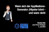 Wann sich der Applikations-Generator jHipster lohnt - und ... · JHipster generiert Angular & Spring Boot Applikation mit unserem Datenmodell Git-Projekt wird auf Gitlab hochgeladen