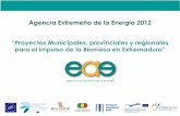 “Proyectos Municipales, provinciales y regionales para el impulso de la Biomasa en ... · 2014-05-22 · El proyecto Altercexa II fomenta actividades, basadas en la cooperación
