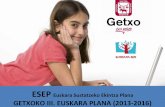 GETXOKO III. EUSKARA PLANA (2013 2016)...Getxoko bidea. Plan estrategikoak Camino recorrido. Planes estratégicos 2003: se aprueba el primer EBPN (Plan General de Uso del Euskera).