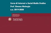 Corso di Internet e Social Media Studies Prof. Simone ... 1 .pdf · Corso di Internet e Social Media Studies Prof. Simone Mulargia a.a. 2019-2020