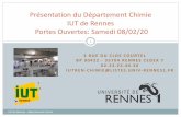 Présentation du Département Chimie IUT de Rennes Portes ... · Passage à niveau Bac +3 à la rentrée de septembre 2021 Enseignement . professionnalisant: théorique et technique