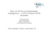 intelligencia a HTE Infokom 2018 · Élen az 5G és a mesterséges intelligencia –a HTE Infokom 2018 üzenetei Dr. Bartolits István HTE elnökségi tag, NMHH főosztályvezető