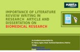 IMPORTANCE OF LITERATURE REVIEW WRITING IN RESEARCH ARTICLE – PUBRICA