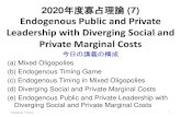2020年度寡占理論 (7) Endogenous Public and …matsumur/OT2020-7.pdf2020年度寡占理論(7) Endogenous Public and Private Leadership with Diverging Social and Private Marginal