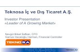 Teknosa İç ve Dış Ticaret A.Ş.yatirimci.teknosa.com › Content › Files › teknosa-presentation... · 2013-06-14 · Investor Presentation ... Teknosa Assist launched as the