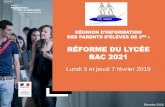 RÉFORME DU LYCÉE BAC 2021 - Lycée Corneille - LCSC · 2019-02-08 · Semaine du 4 au février : réunions d’information pour les familles 14 février : réunion parents/professeurs