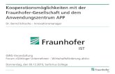 Kooperationsmöglichkeiten mit der Fraunhofer-Gesellschaft ... › medien › Netzwerke › Forum... · Innovationsmanager Dr. B. Schieche Fachkompetenzen Plasma & Photonik 4. Laser-